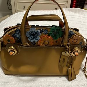 Genuine coach leather floral purse